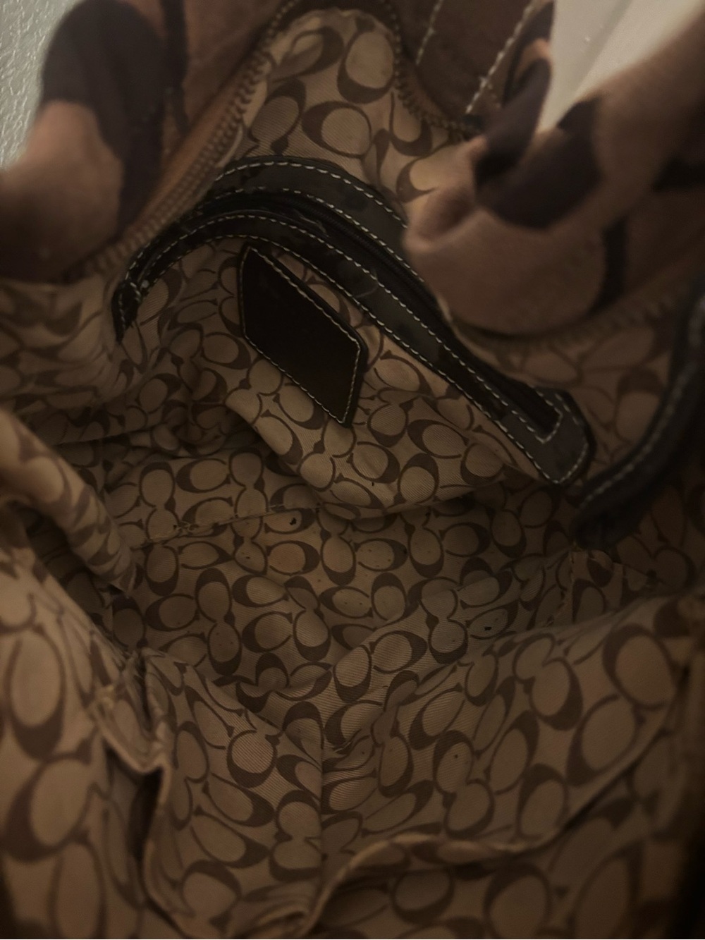 Vintage Coach Carly Dark Brown Shoulder Purse Hobo Bag - Picture 7 of 8